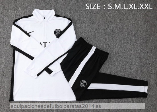 Nuevo Conjunto Completo Sudadera Entrenamiento Paris Saint Germain 23/24 Blanco Negro Baratas